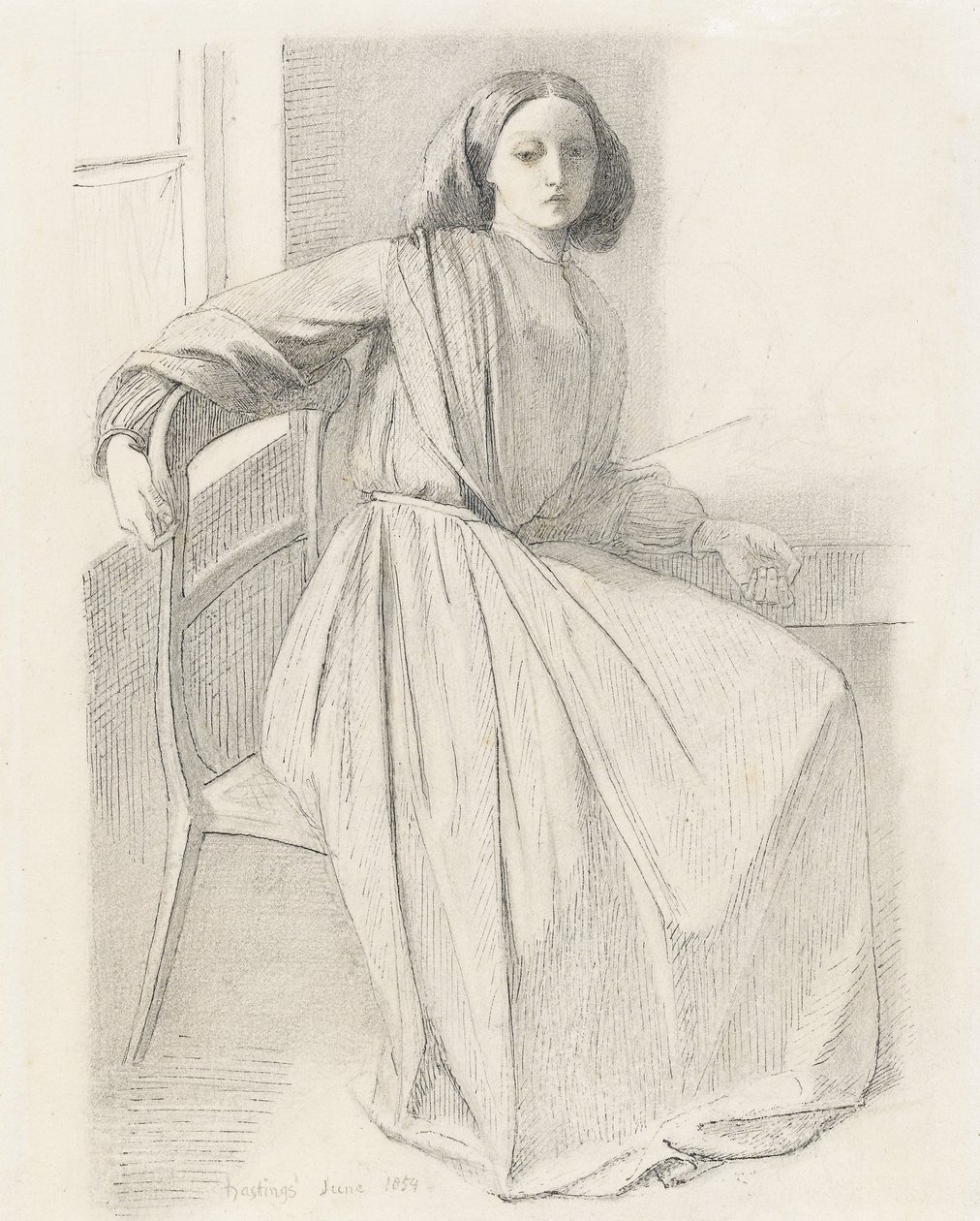 Portræt af Elizabeth Siddal, 1854-56 af Dante Gabriel Charles Rossetti