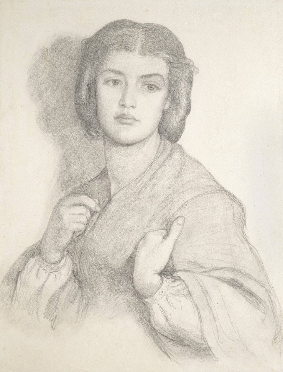 Portræt af en kvinde (grafit på papir) af Dante Gabriel Charles Rossetti