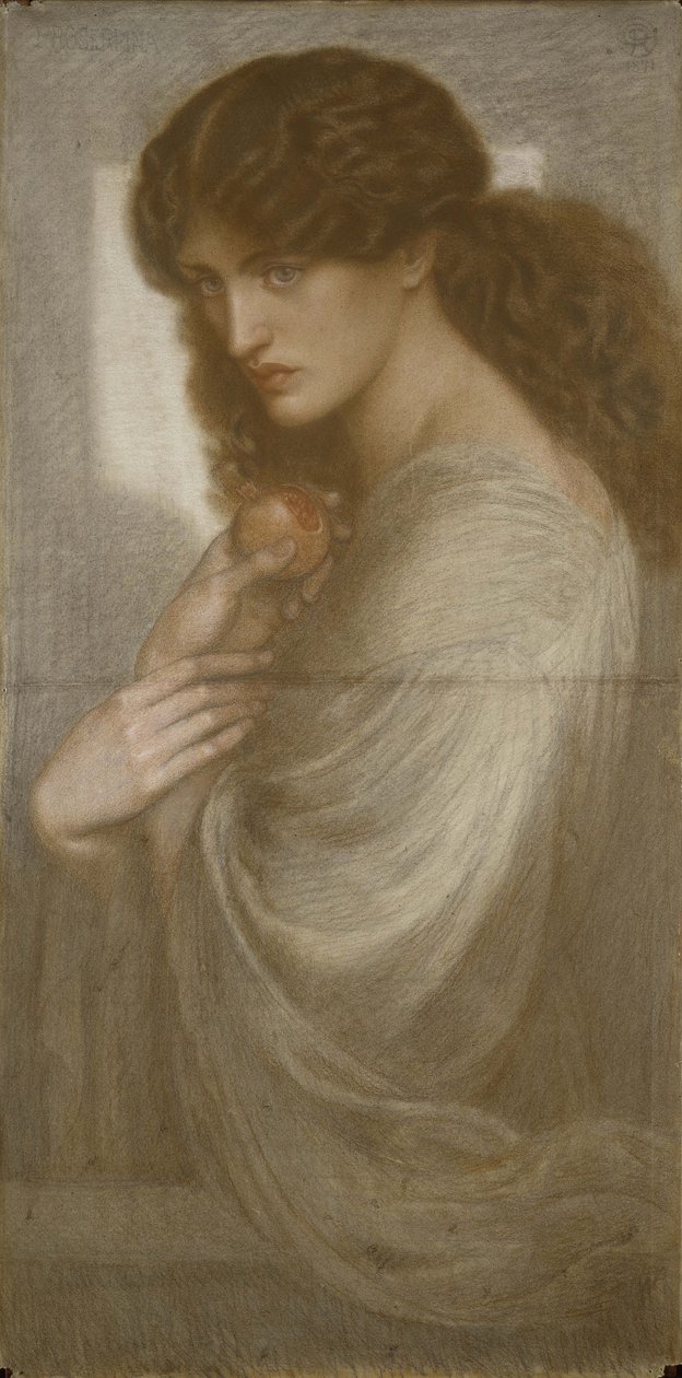 Proserpina, 1871 (farvet kridt på papir) af Dante Gabriel Charles Rossetti