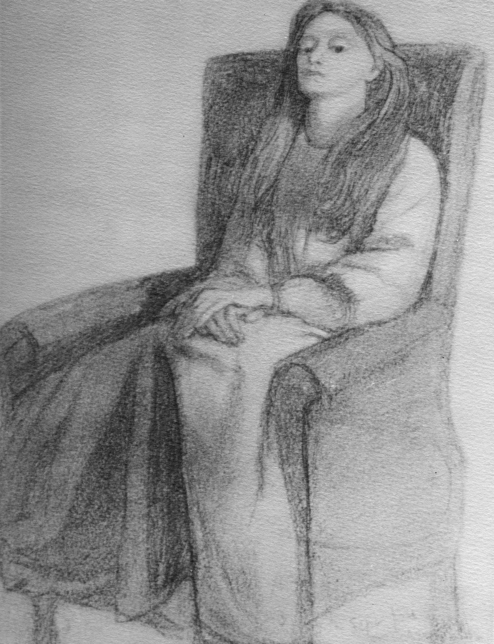 Elizabeth Siddal, ca. 1853 (grafit på papir) af Dante Gabriel Charles Rossetti