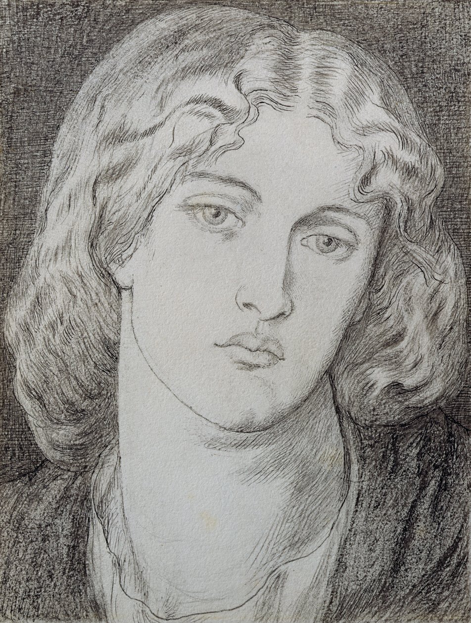 Fanny Cornforth (1824-1906) (pen og blæk og grå vask på papir) af Dante Gabriel Charles Rossetti