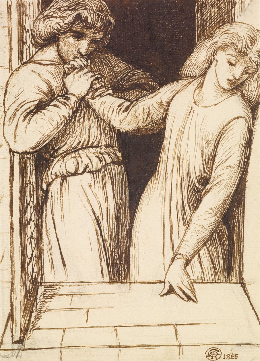 Hamlet og Ophelia af Dante Gabriel Charles Rossetti