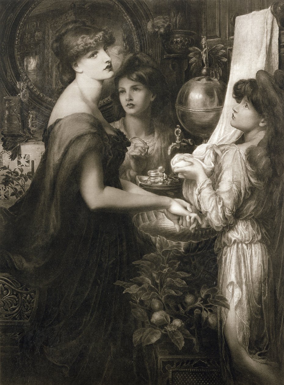 La Bella Mano, 1905 (fotogravure) (se 106994) af Dante Gabriel Charles Rossetti