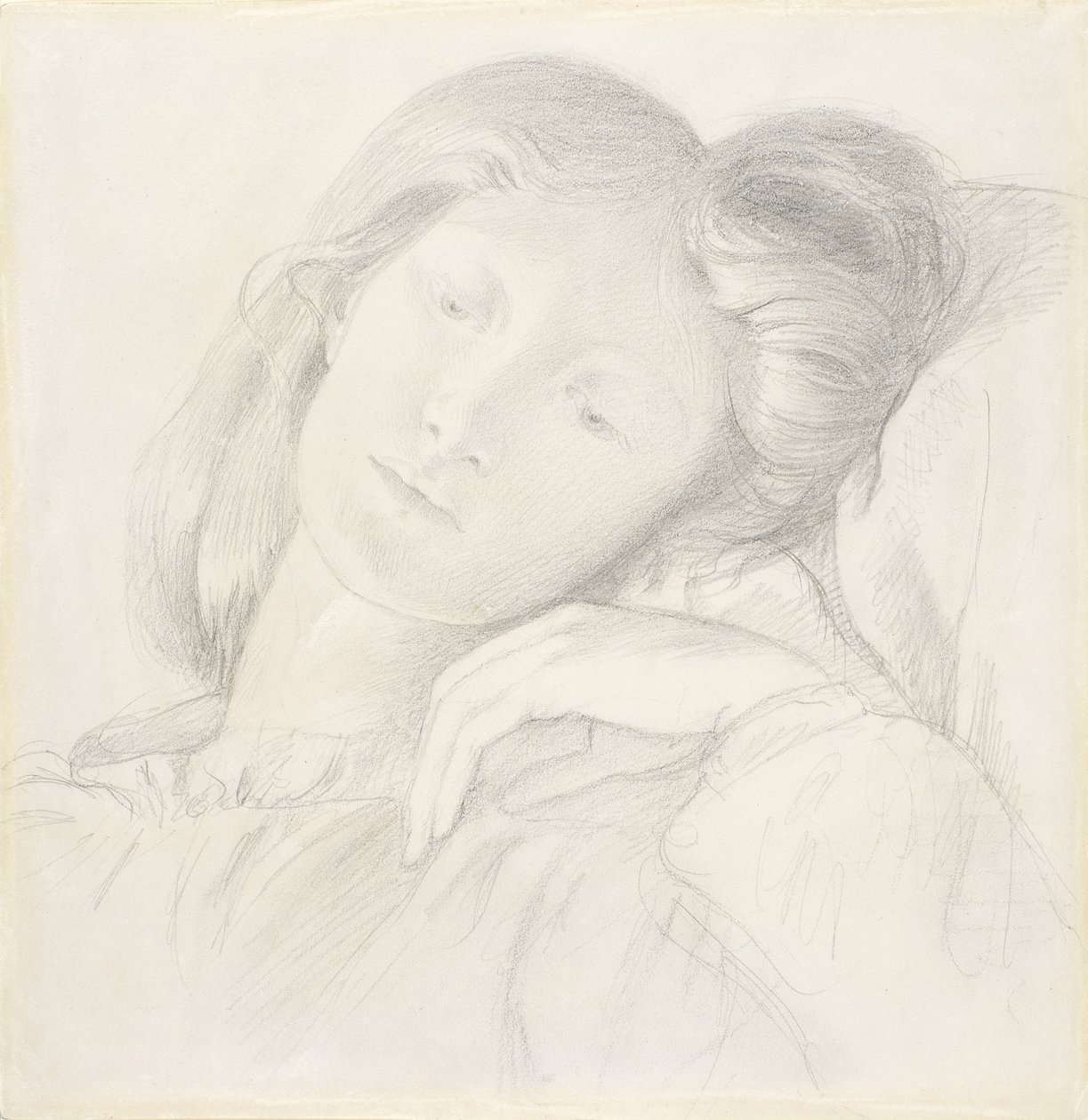 No.0684 Elizabeth Siddal, ca. 1860 (blyant) af Dante Gabriel Charles Rossetti