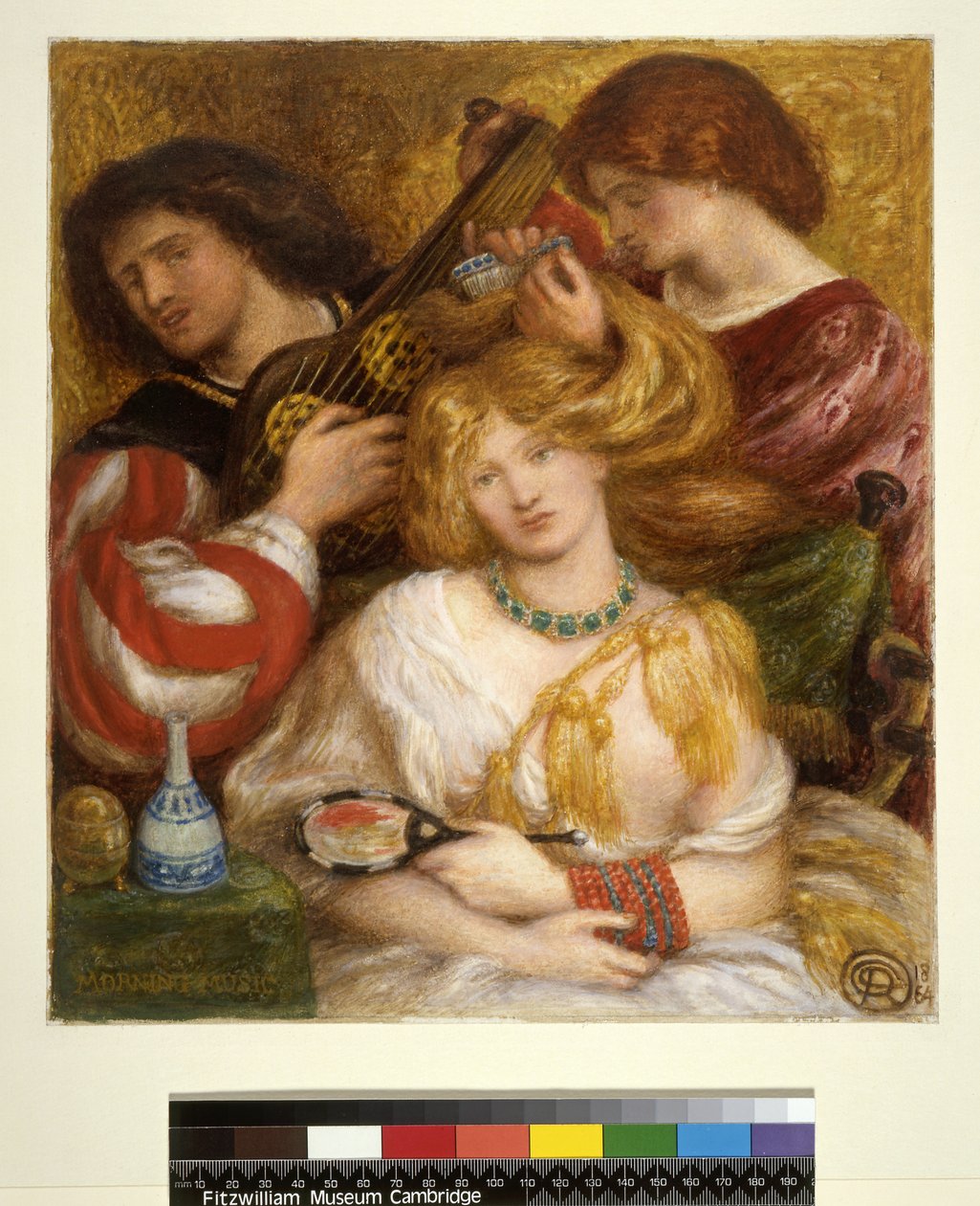 Nr. 1148 Morgenmusik, 1864 (toilet og gouache) af Dante Gabriel Charles Rossetti