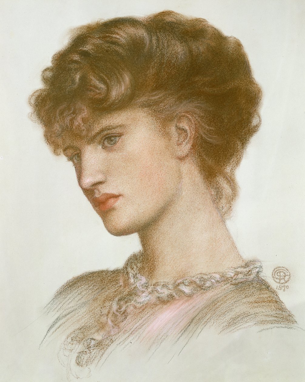 Portræt af Aglaia Coronio (nee Ionides) 1870 (kridt på papir) af Dante Gabriel Charles Rossetti