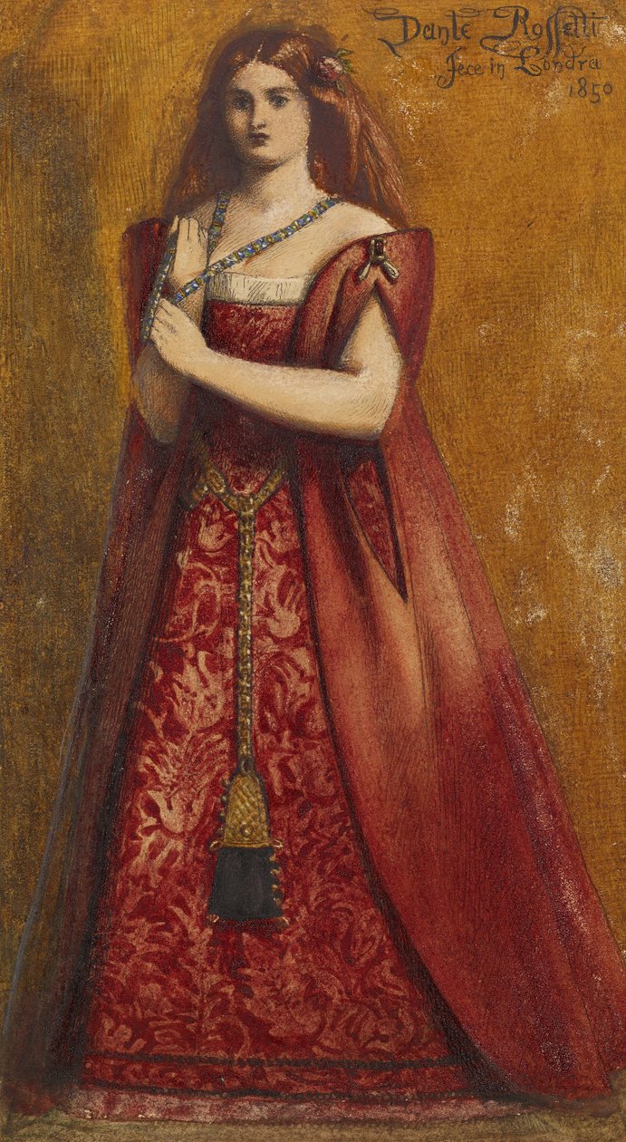 Rosso Vestita (klædt i rødt) af Dante Gabriel Charles Rossetti
