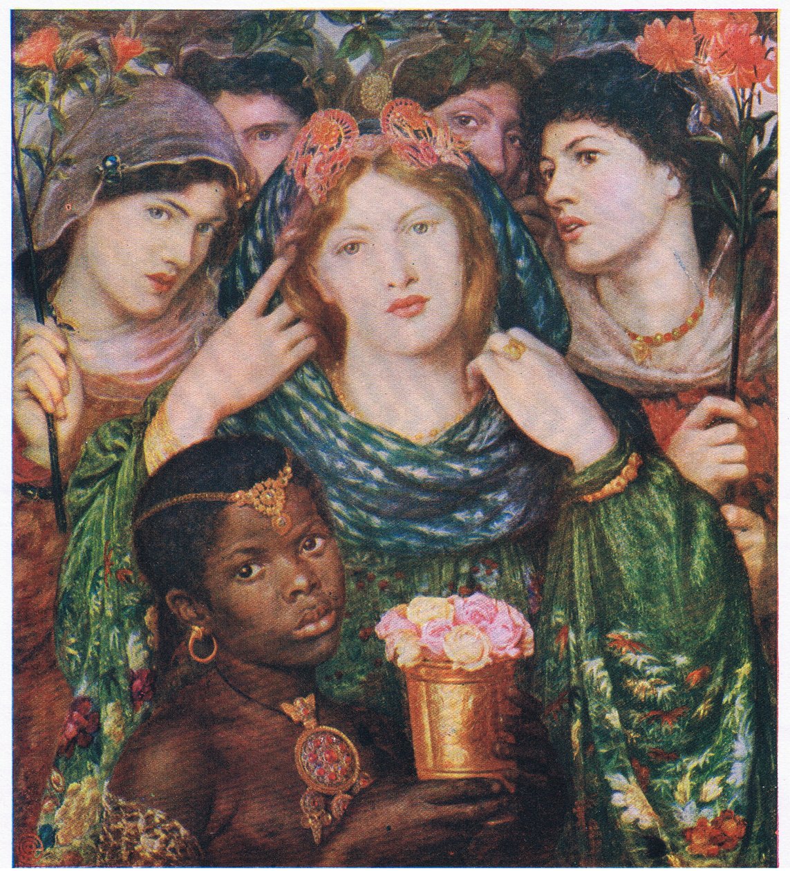 Den elskede, illustration fra My Magazine (Arthur Mee), ca. 1920-30 (farvelitografi) af Dante Gabriel (after) Rossetti