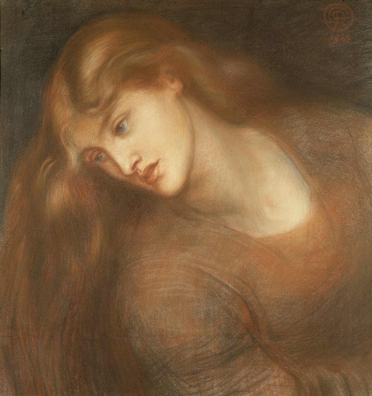 Aspecta Medusa, 1867 (farvet kridt på papir) af Dante Gabriel Charles Rossetti