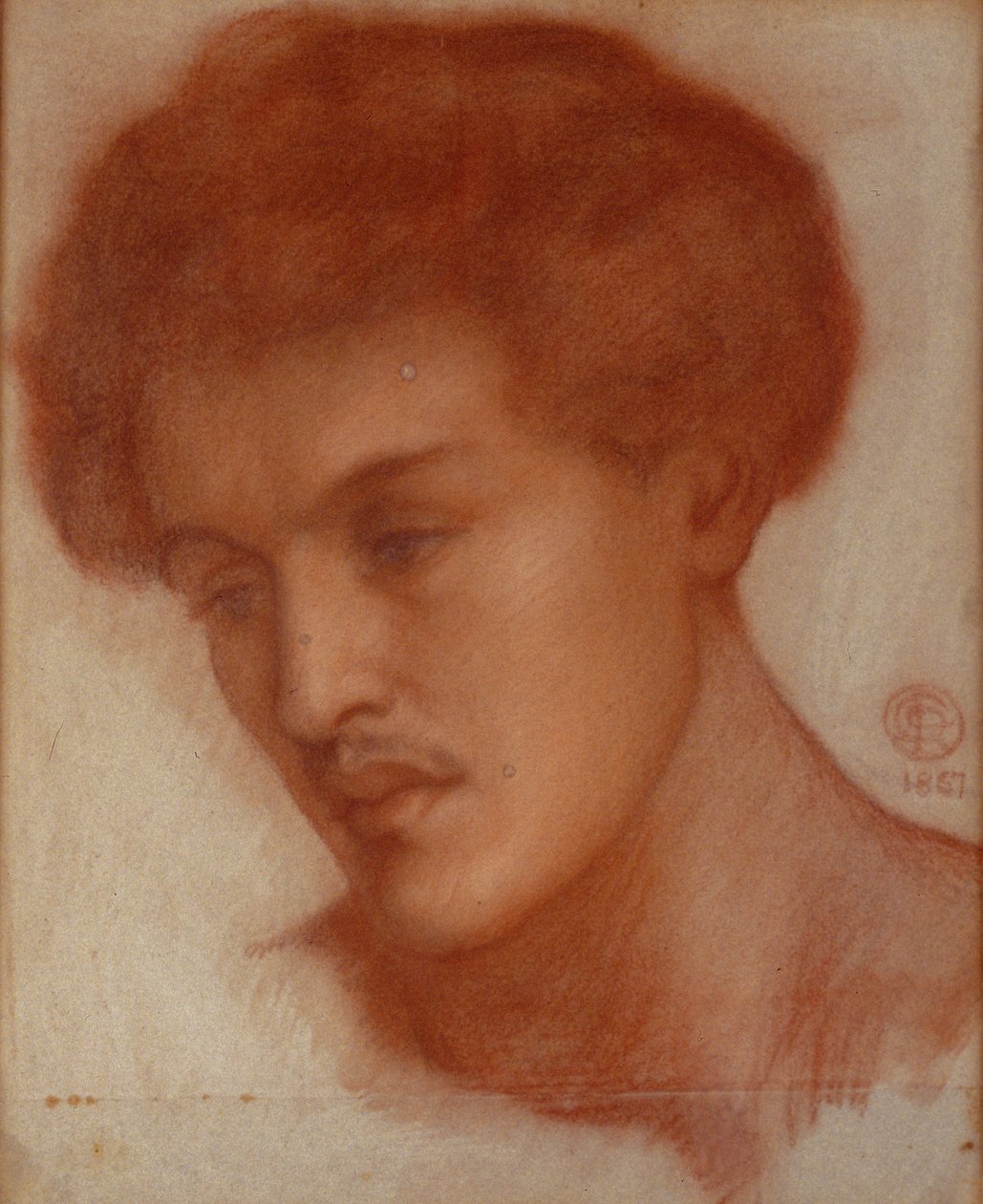 Augustus Howell, 1867 (rødt kridt på papir) af Dante Gabriel Charles Rossetti