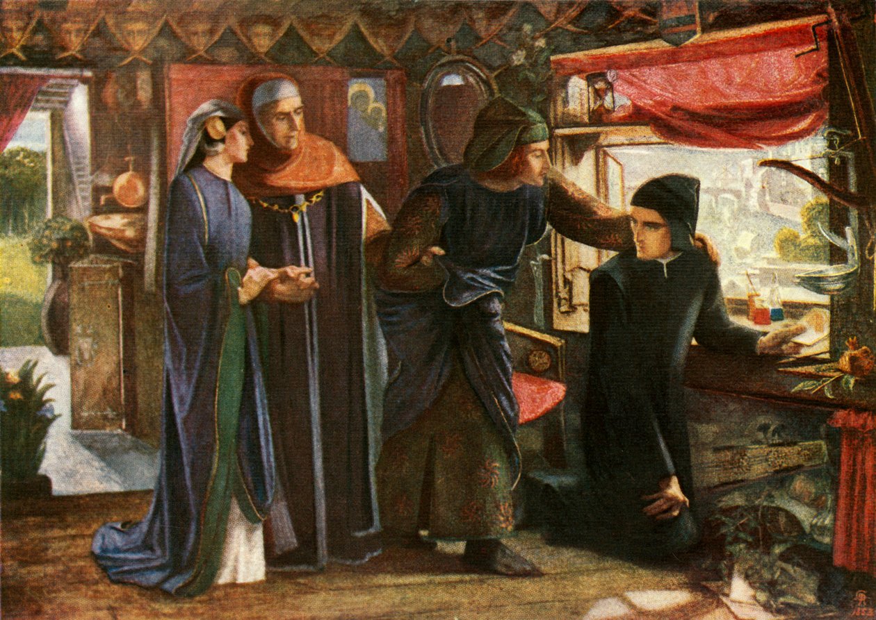Dante tegner englen, 1853, c1912 af Dante Gabriel Charles Rossetti