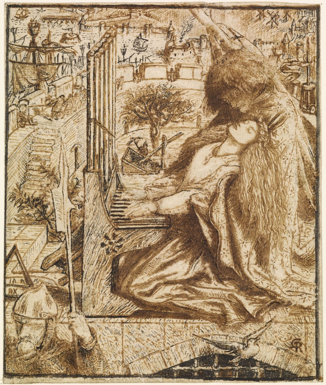 Design til Moxons Tennyson - Saint Cecilia af Dante Gabriel Charles Rossetti