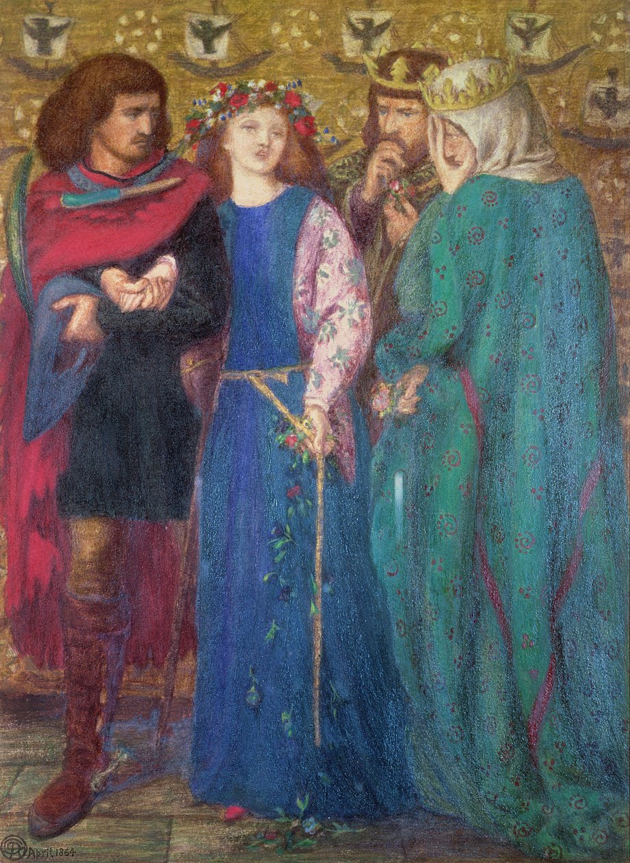 Horatio opdager Ophelias galskab af Dante Gabriel Charles Rossetti