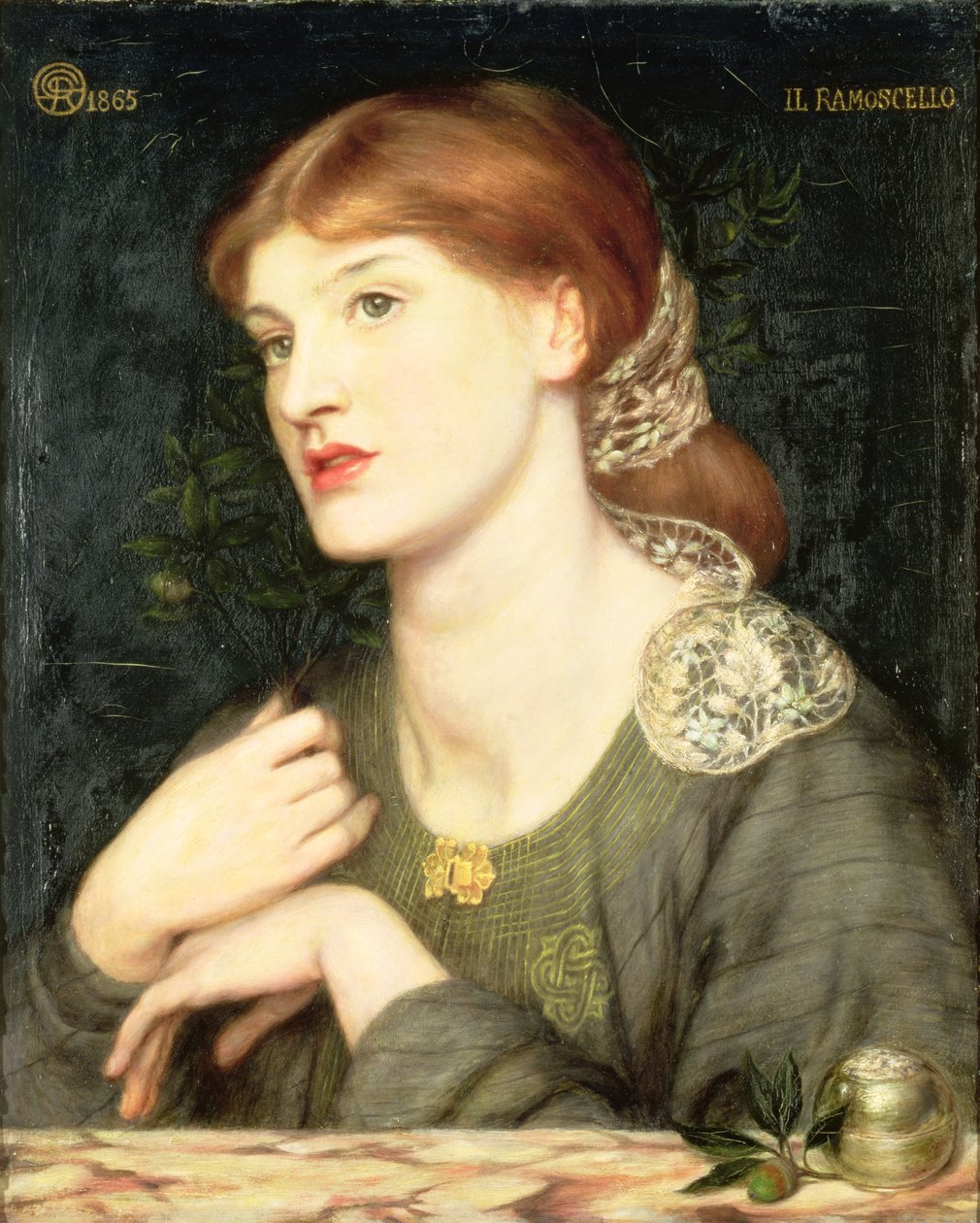 Kvisten, 1865 af Dante Gabriel Charles Rossetti