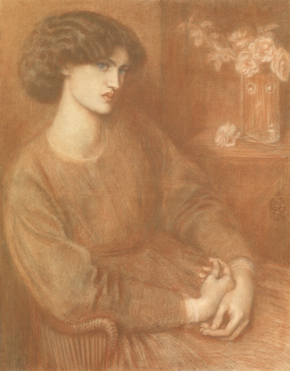 Jane Morris, 1868 (farvet kridt) af Dante Gabriel Charles Rossetti