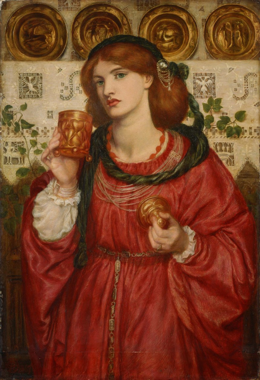 Kærlighedens bæger - Maleri af Dante Gabriel Rossetti (1828-1882), olie på træ af Dante Gabriel Charles Rossetti