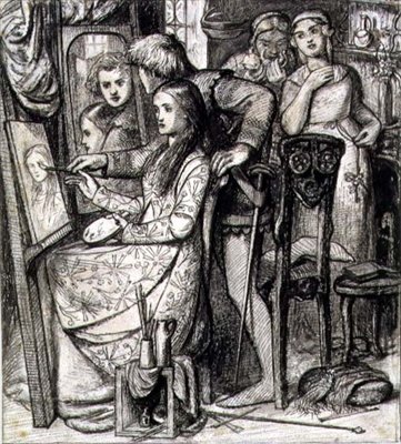 Kærlighedens spejl eller en lignelse om kærlighed, 1850 - 1852 af Dante Gabriel Charles Rossetti