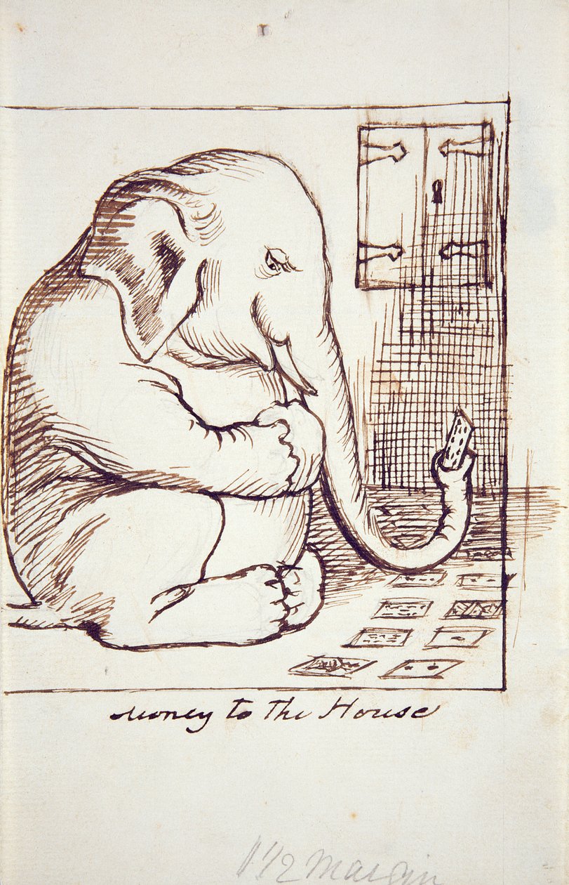 Penge til huset, ca. 1873 (pen og blæk på papir) af Dante Gabriel Charles Rossetti