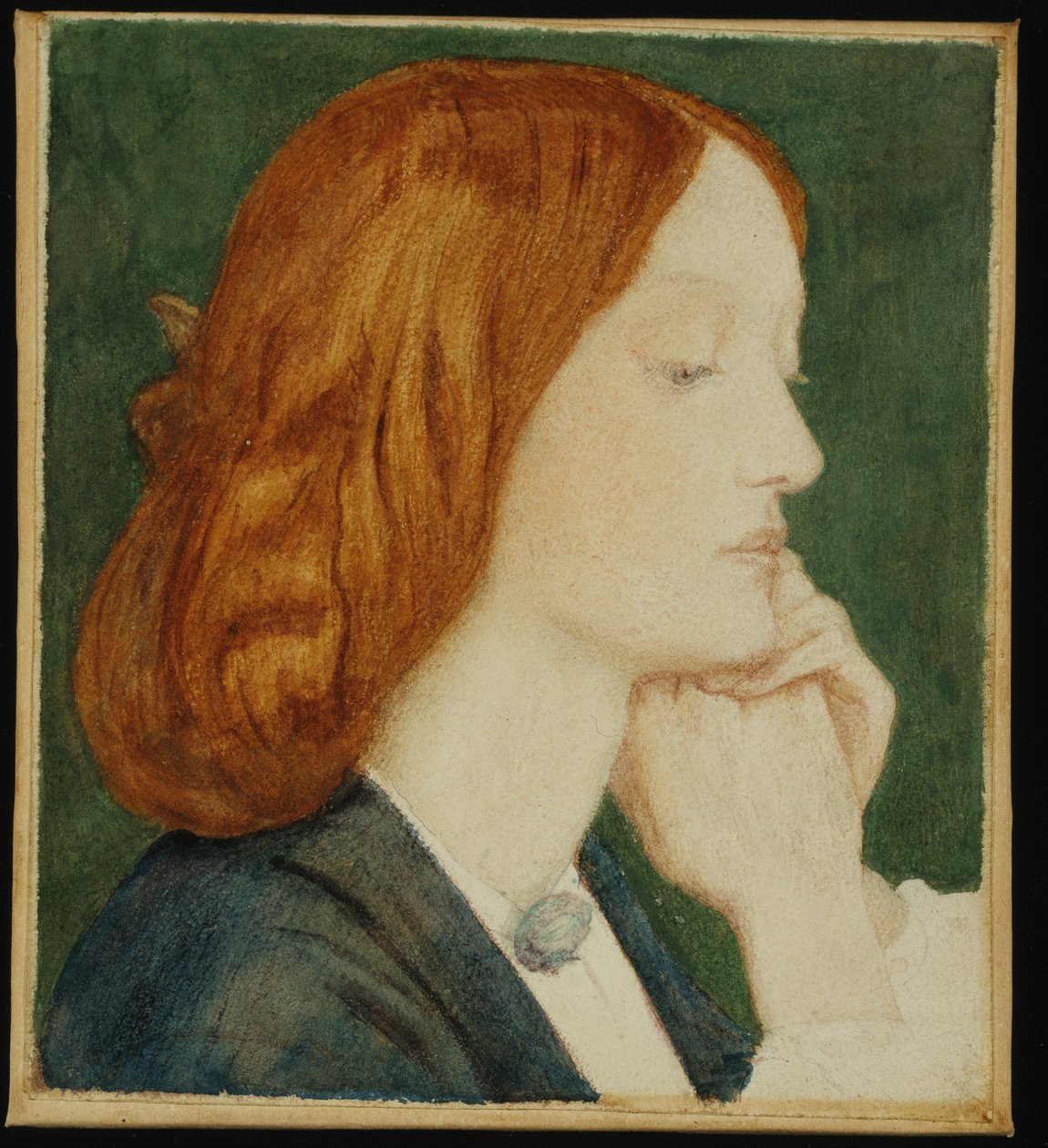 Portræt af Elizabeth Siddal (1829-62) 1854 (akvarel på papir) af Dante Gabriel Charles Rossetti