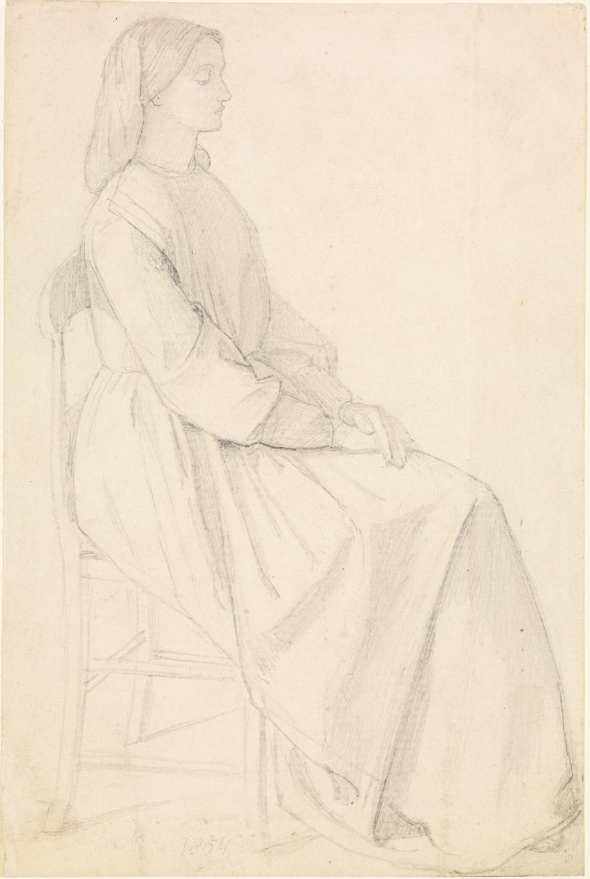 Portræt af Elizabeth Siddal af Dante Gabriel Charles Rossetti
