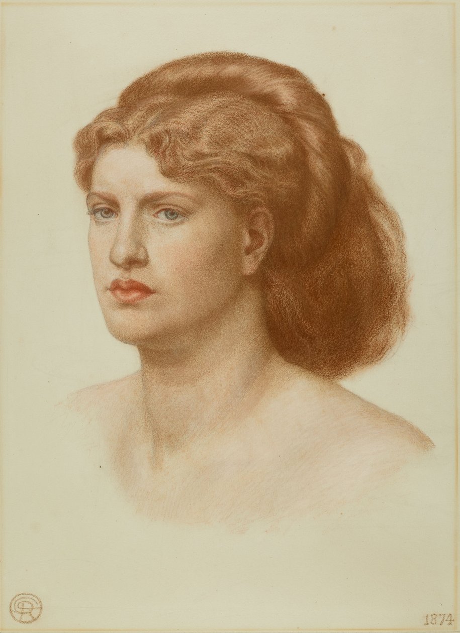 Portræt af Fanny Cornforth, hoved og skuldre, 1874 af Dante Gabriel Charles Rossetti