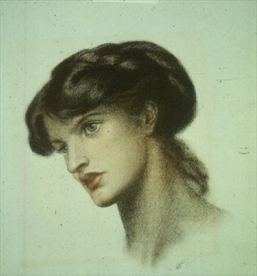 Portræt af Mrs. Stillman (farvekridt) af Dante Gabriel Charles Rossetti