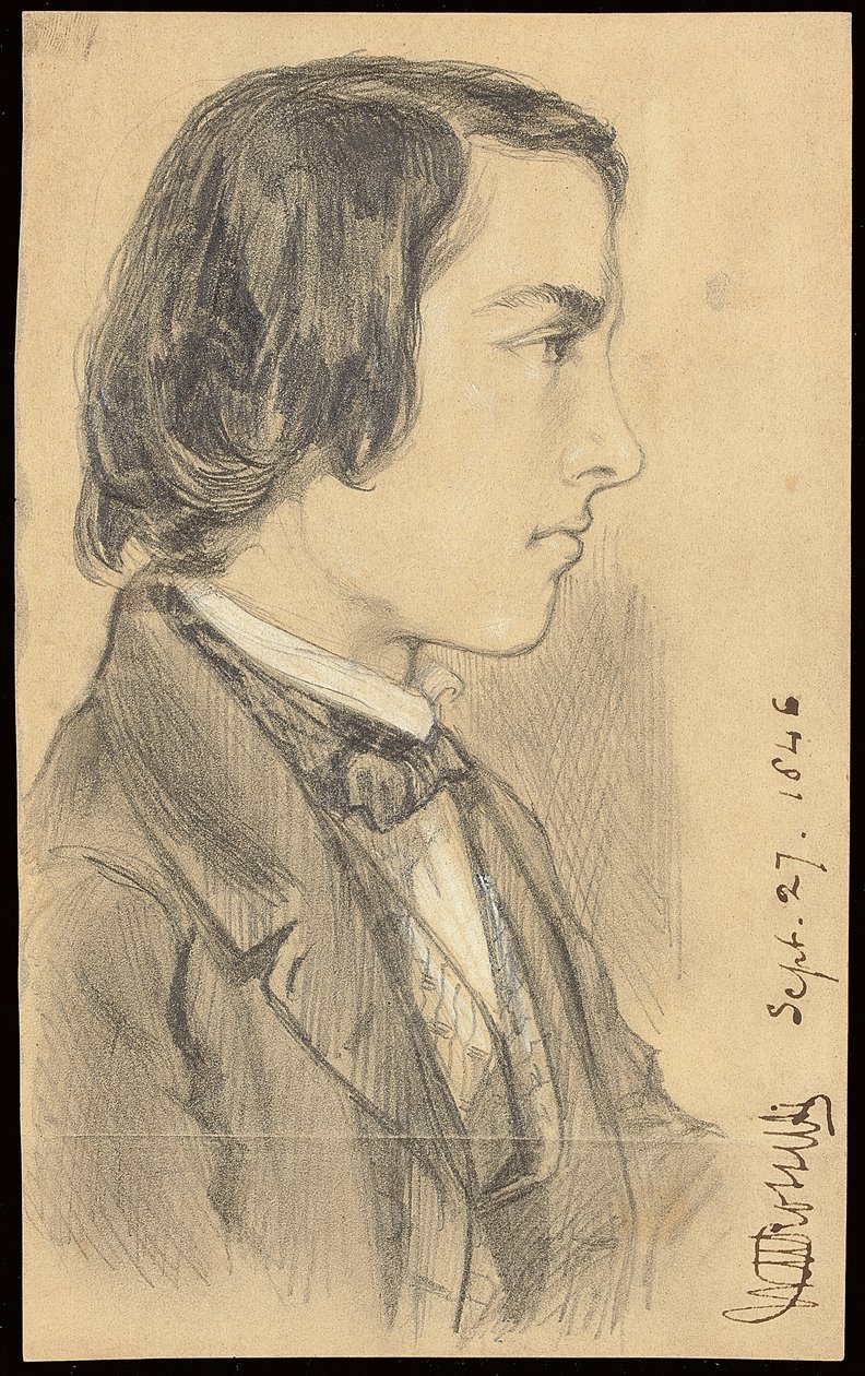 Portræt af William Michael Rossetti, 1846 af Dante Gabriel Charles Rossetti