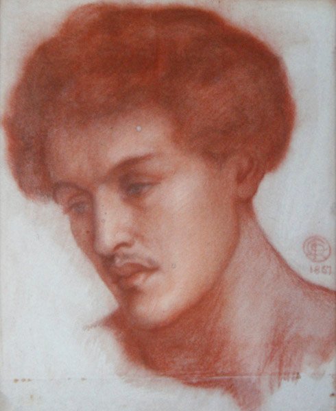 Portræt af en ung mand af Dante Gabriel Charles Rossetti
