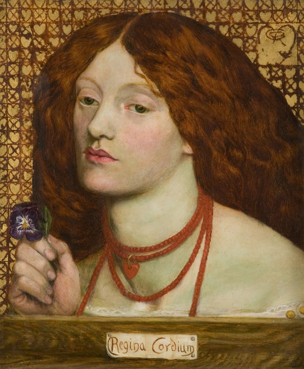 Hjertedronning (Hjerternes Dronning) (Reine de coeur) - Dante Gabriel Rossetti (1828-1882). Olie på lærred af Dante Gabriel Charles Rossetti