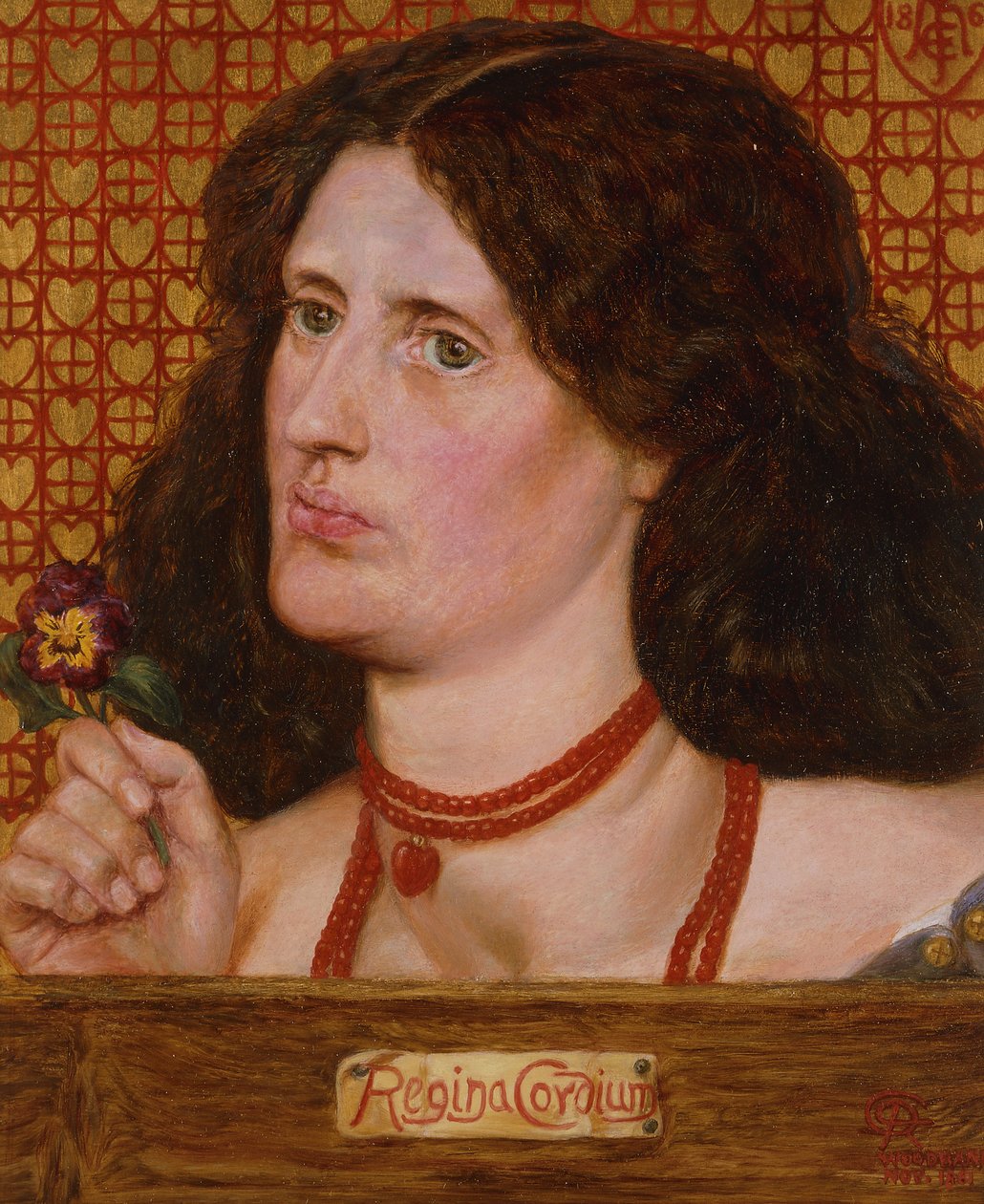 Queen of the Hearts - Portræt af Ellen Heaton, 1861 af Dante Gabriel Charles Rossetti