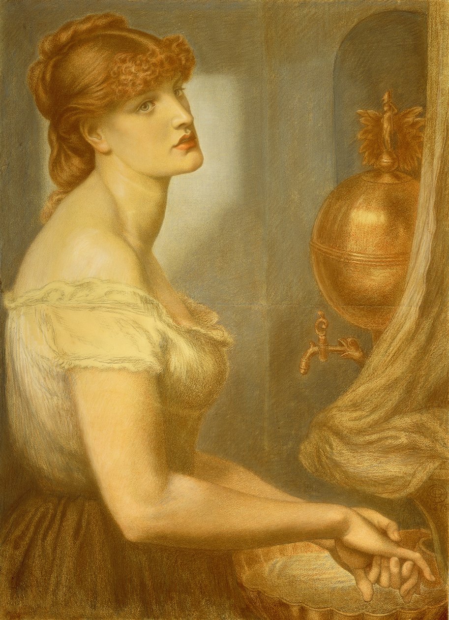Studie til La Bella Mano af Dante Gabriel Charles Rossetti