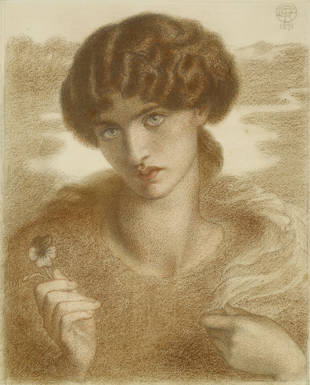 Studie til "Water Willow", 1871 af Dante Gabriel Charles Rossetti