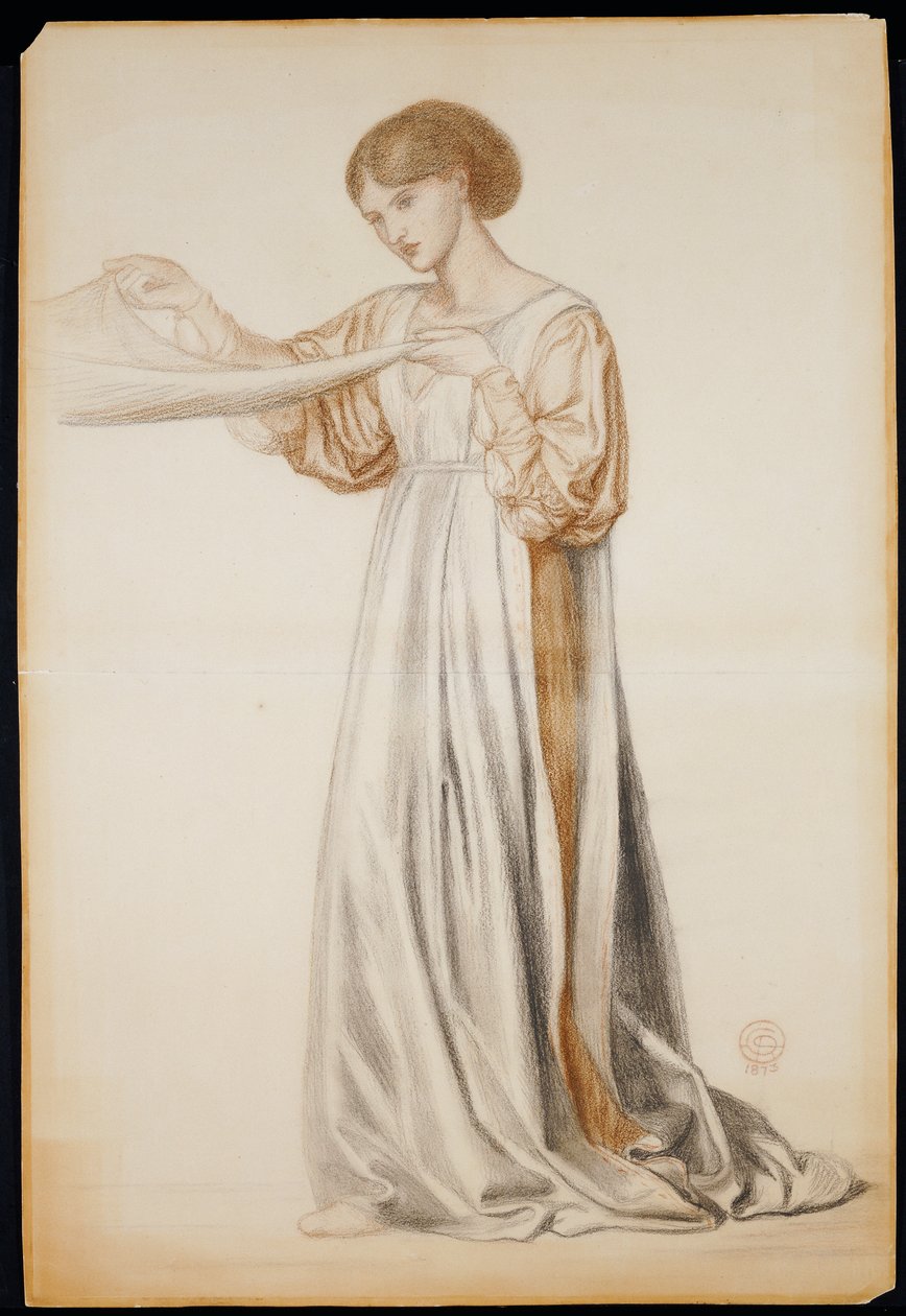 Studie for en pallebærer i "Dantes drøm", 1873 af Dante Gabriel Charles Rossetti