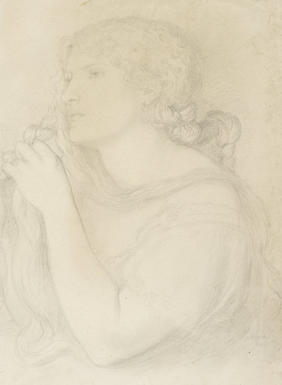 Studie af Fanny Cornforth, 1863 af Dante Gabriel Charles Rossetti