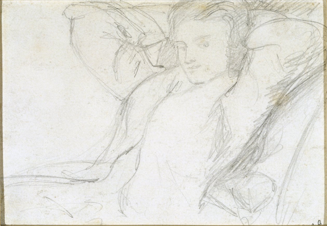 Studie af en siddende dame, 1860 (grafit på papir) af Dante Gabriel Charles Rossetti