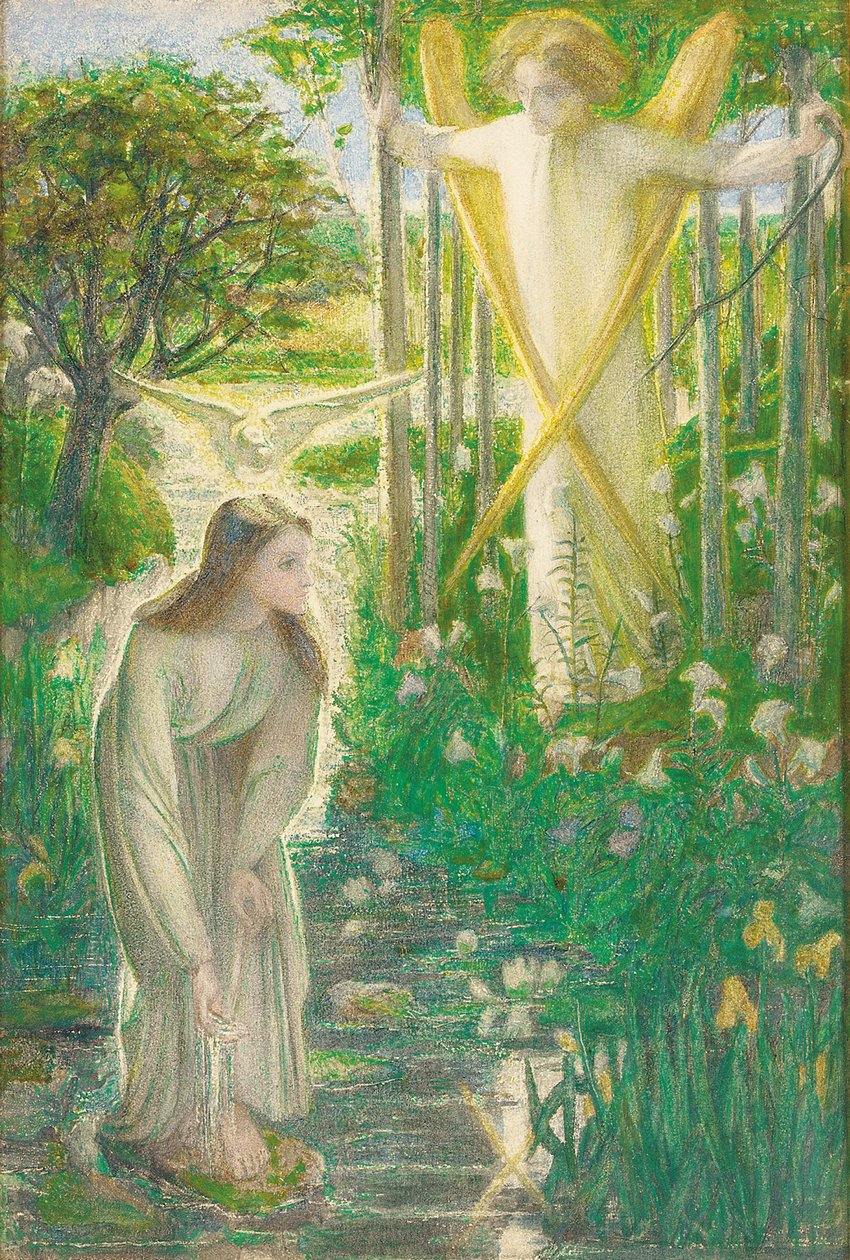 Bebudelsen, 1855 af Dante Gabriel Charles Rossetti
