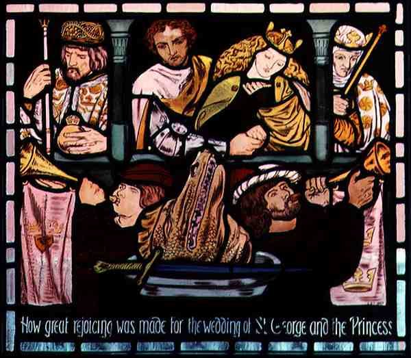 Ægteskabet mellem Sankt Georg og Prinsessen, 1800-tallet af Dante Gabriel Charles Rossetti