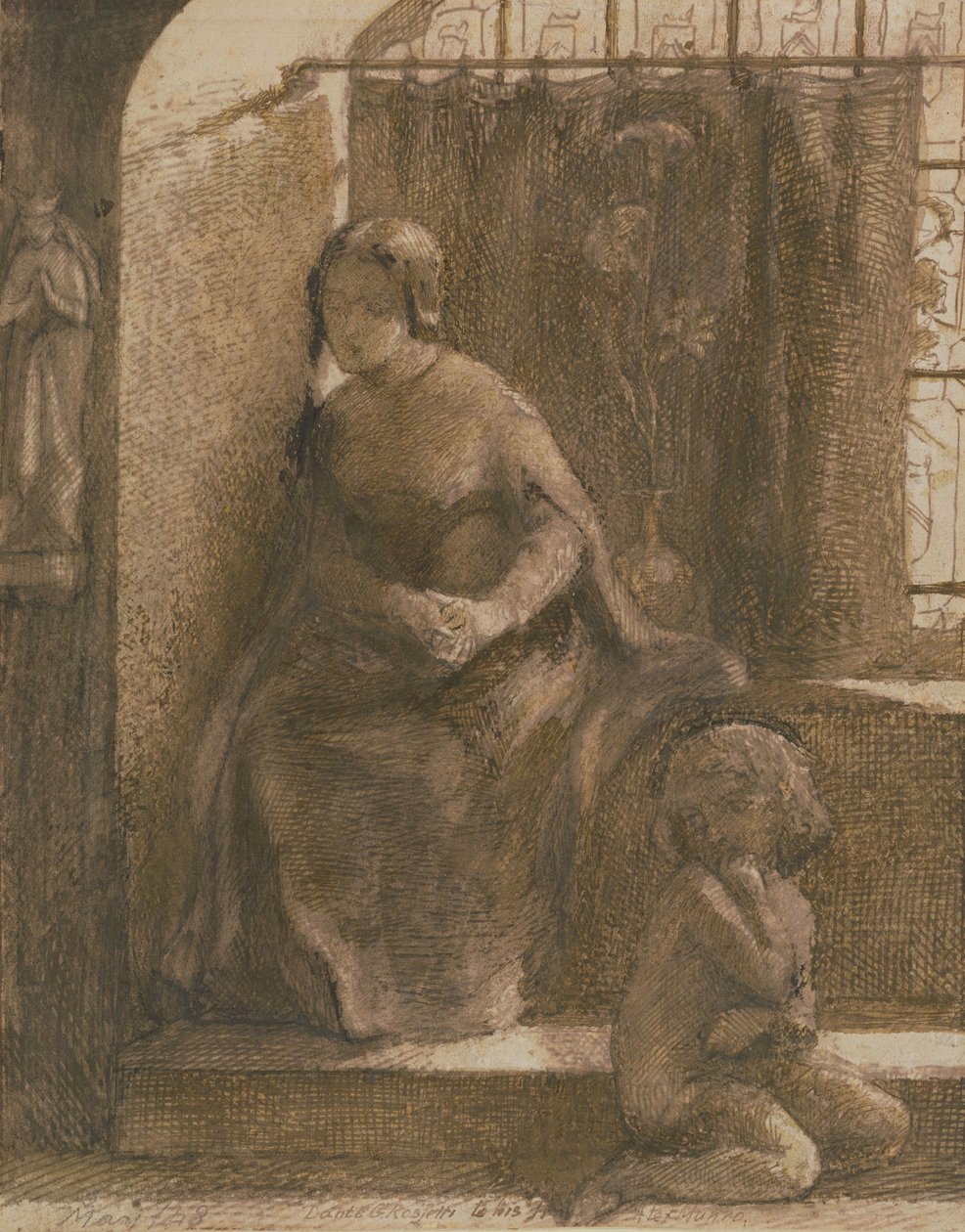The Sun May Shine A We Be Cold, 1848 (pen og brunt blæk på papir) af Dante Gabriel Charles Rossetti