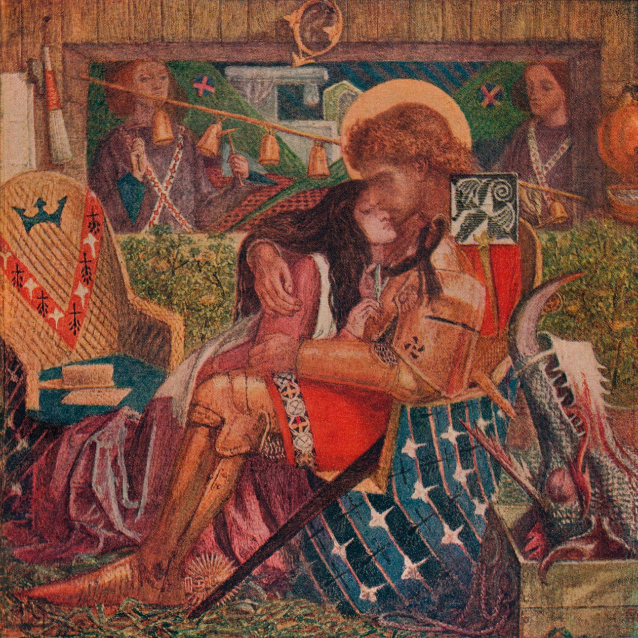 St George og prinsesse Sabras bryllup, 1857 af Dante Gabriel Charles Rossetti
