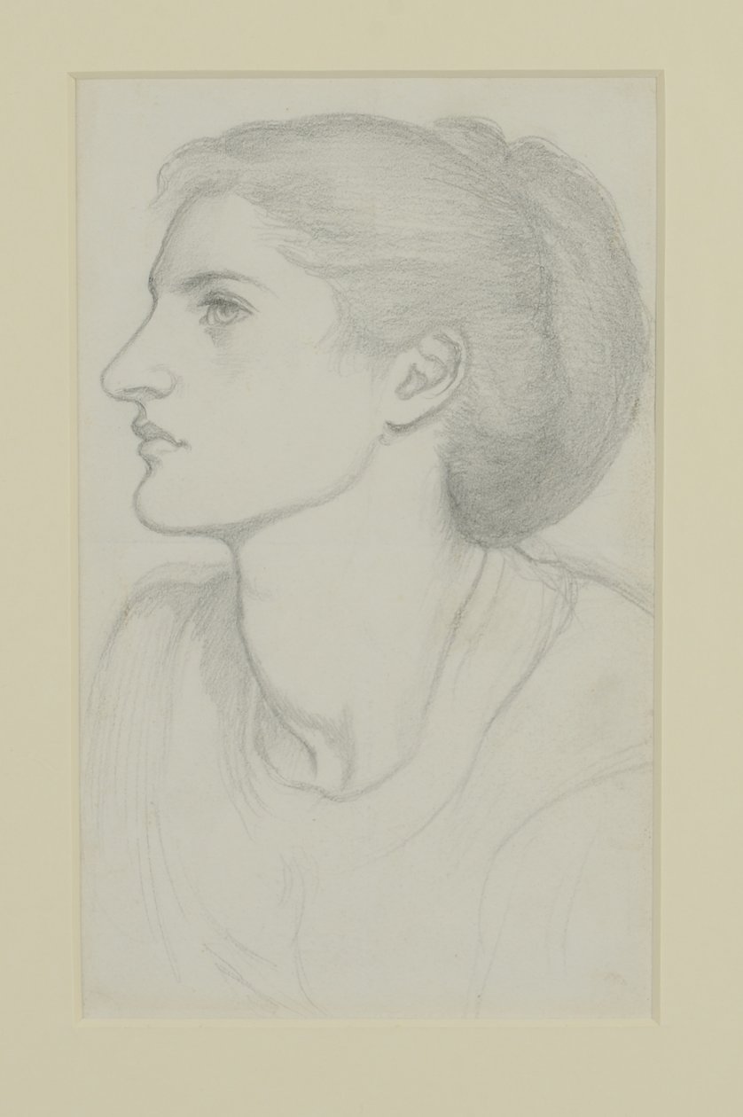 Kvindehoved, 1865-70 af Dante Gabriel Charles Rossetti