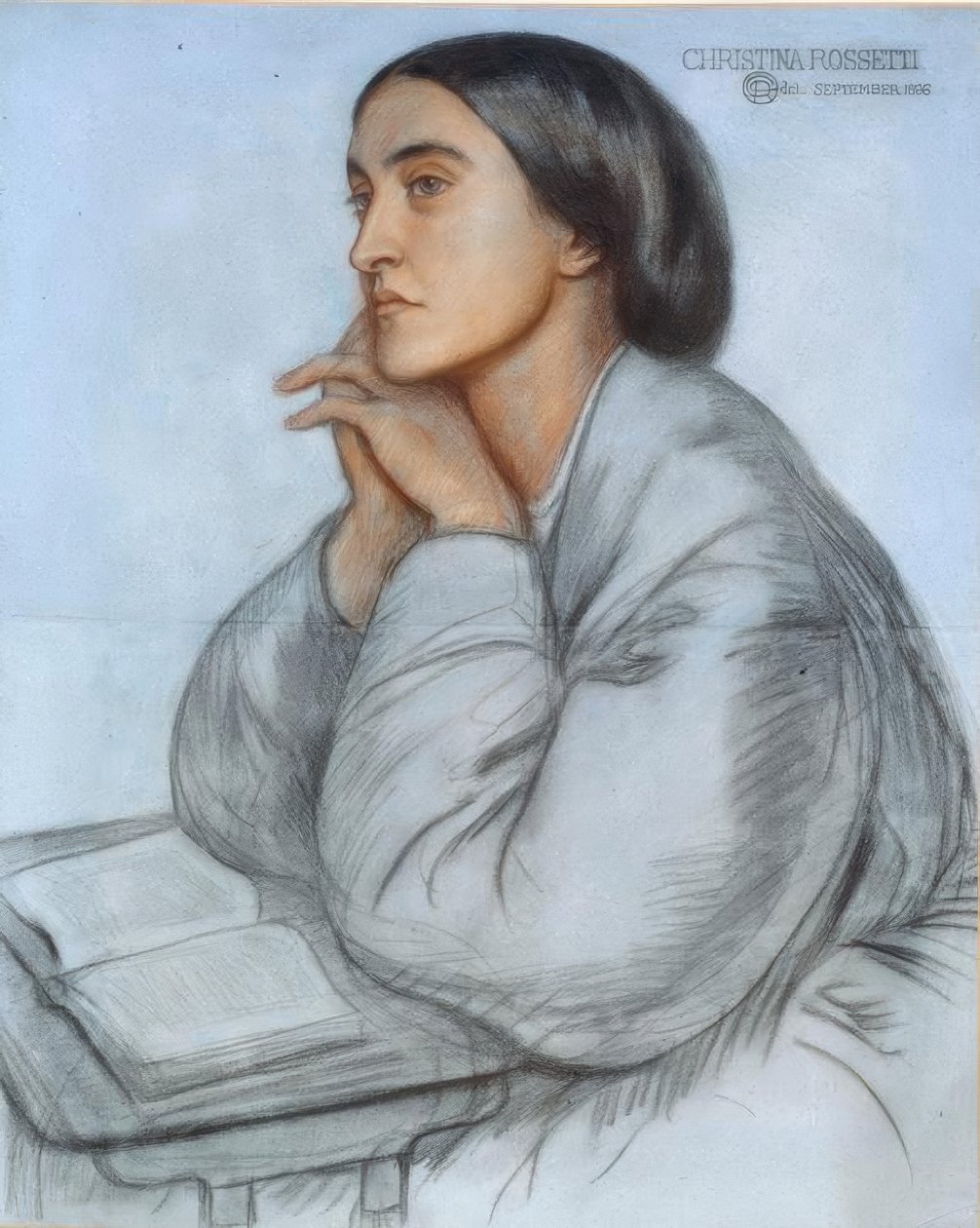 Christina Rossetti af Dante Gabriel Charles Rossetti