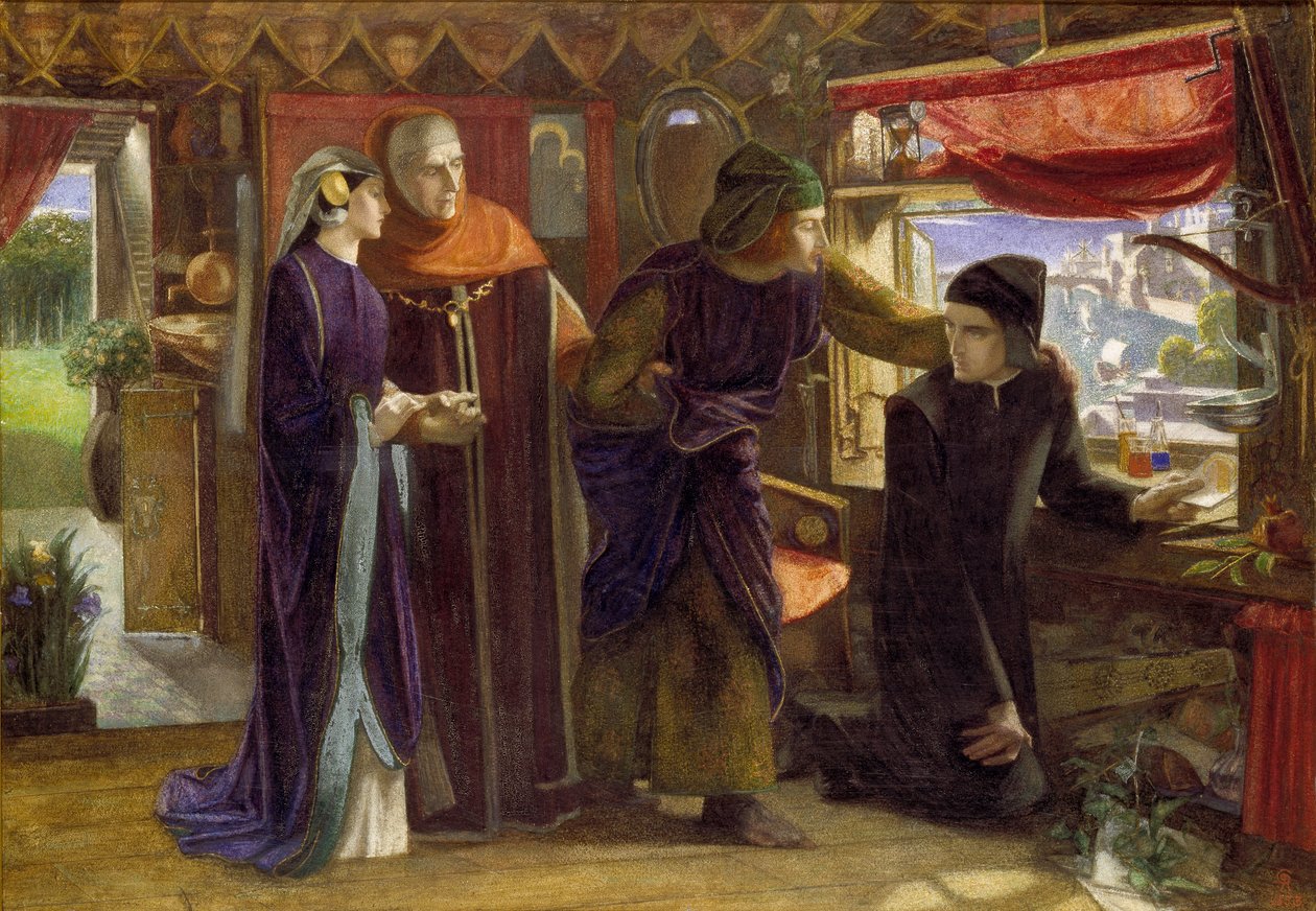 Dante tegner en engel på årsdagen for Beatrices død, 1853 af Dante Gabriel Rossetti