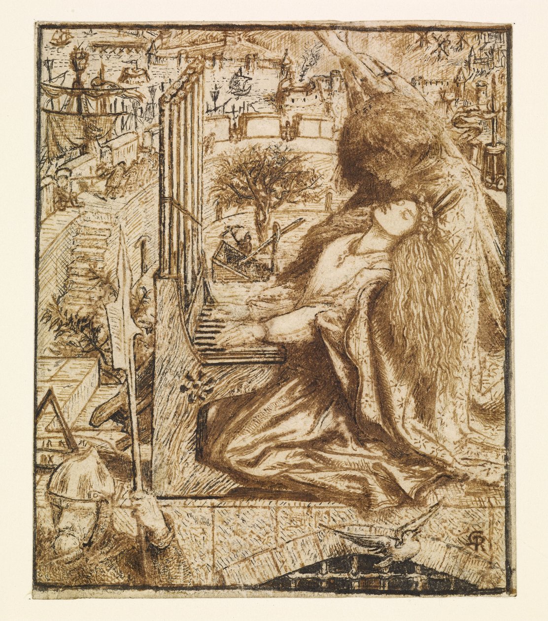 Design til Moxons Tennyson - Saint Cecilia af Dante Gabriel Charles Rossetti
