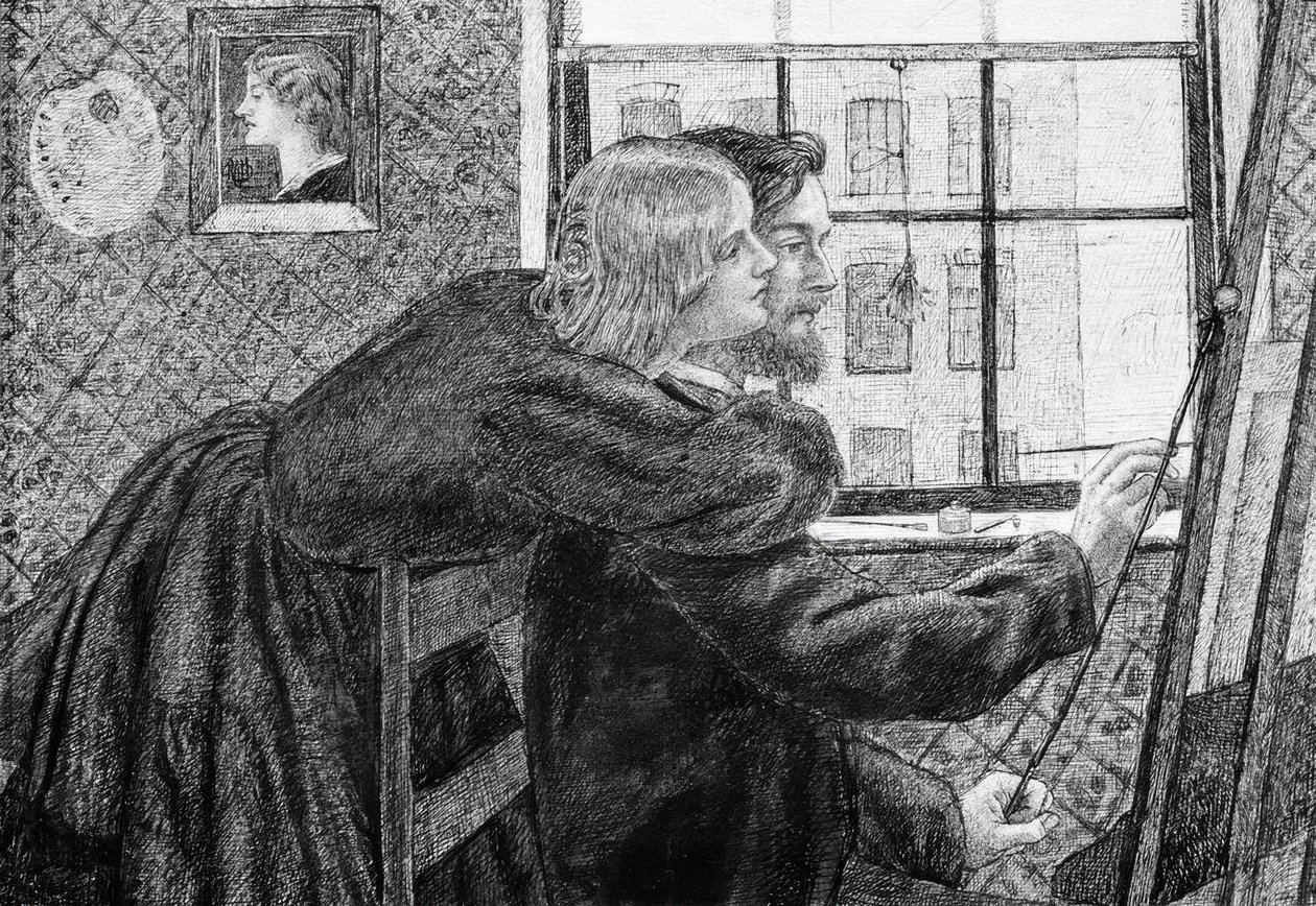 Fanny Cornforth og G.P.Boyce af Dante Gabriel Charles Rossetti