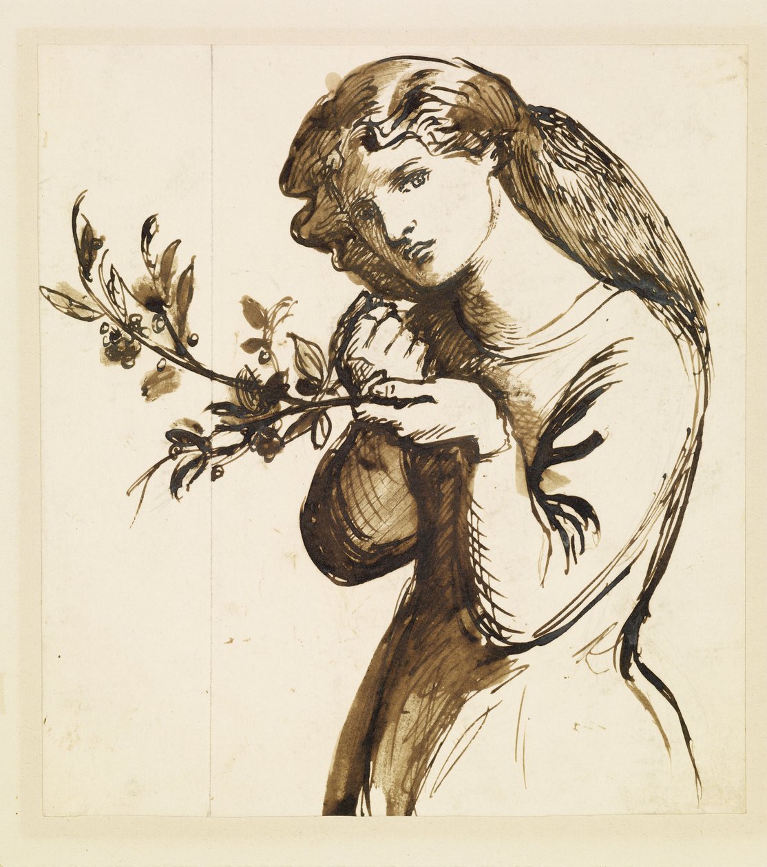 Kvinde - Studie af en pige, der spiser kirsebær af Dante Gabriel Rossetti