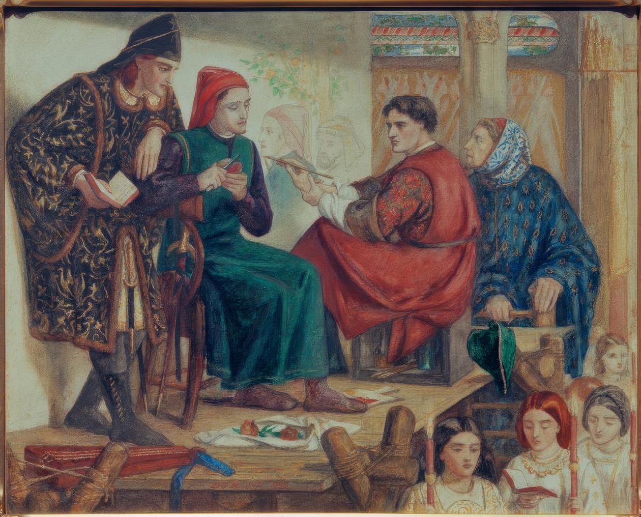 Giotto maler portrættet af Dante af Dante Gabriel Charles Rossetti