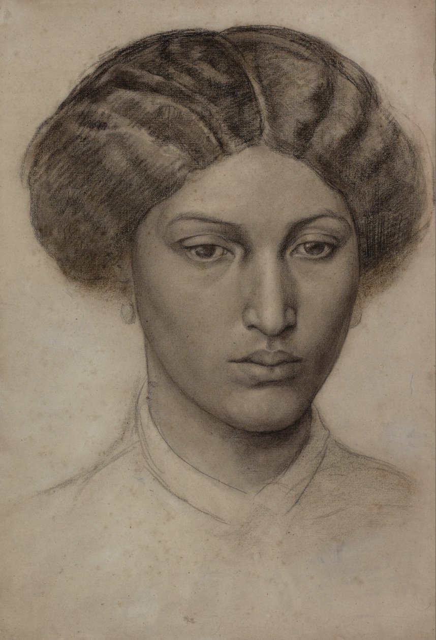 Hovedet af en ung kvinde [fru Eaton]. af Dante Gabriel Rossetti