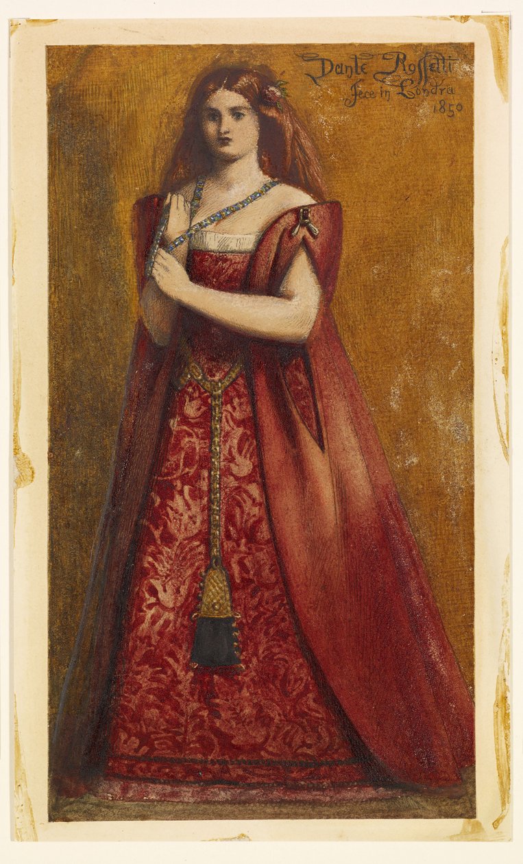 Klædt i rødt [Klædt i rødt] af Dante Gabriel Rossetti