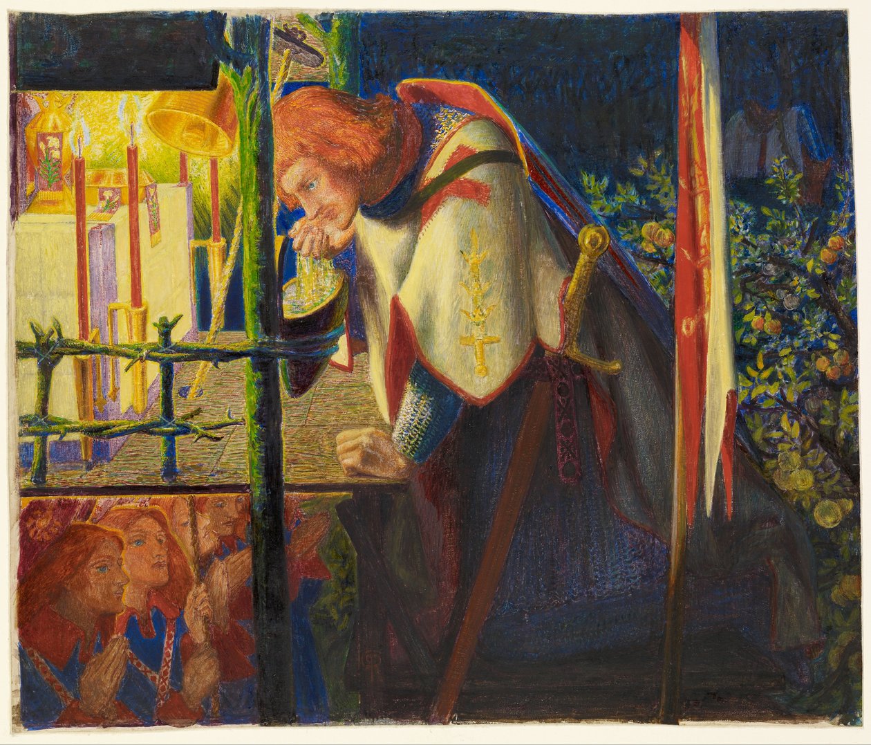 Sir Galahad ved det ødelagte kapel af Dante Gabriel Rossetti