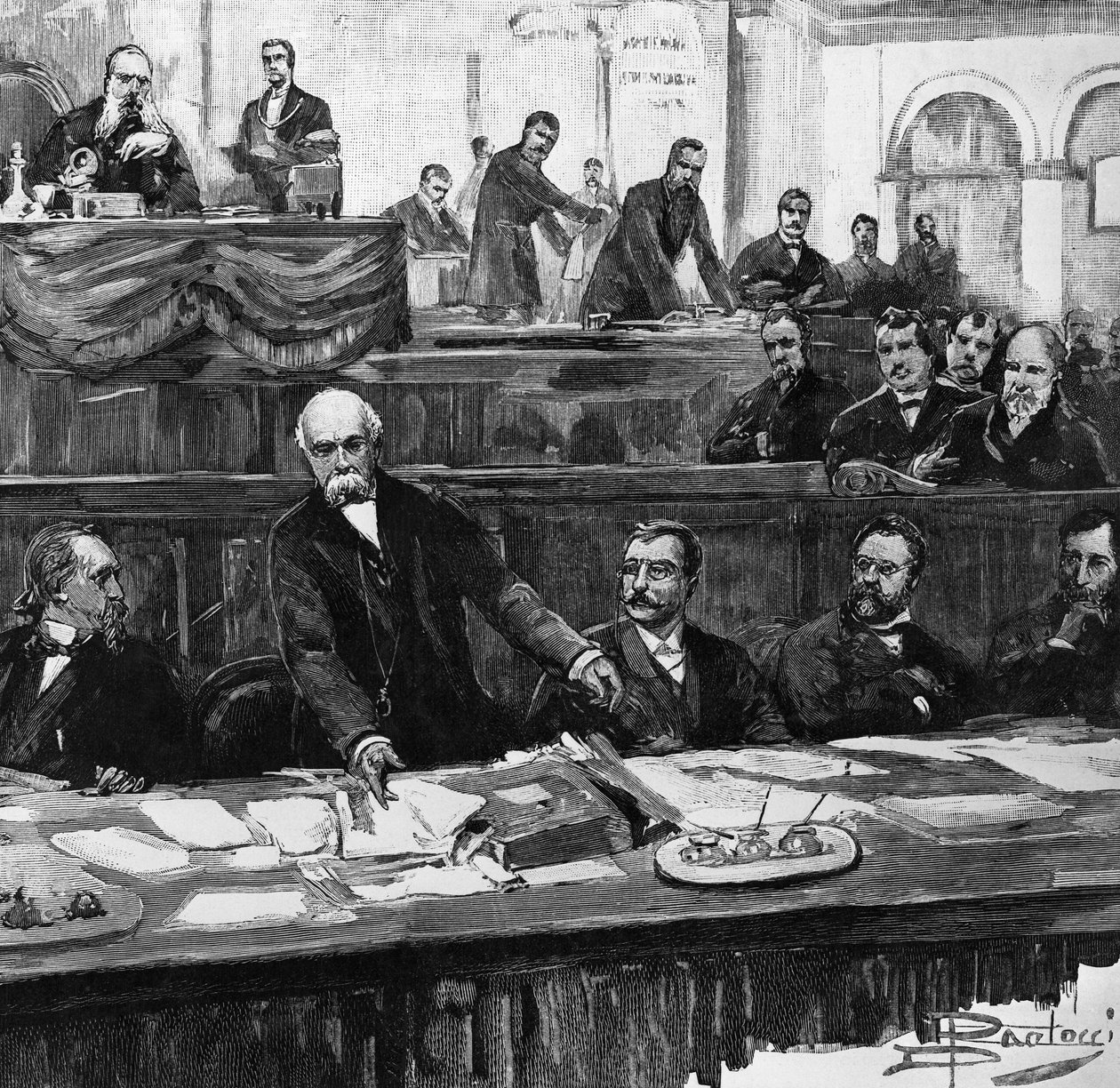 Francesco Crispis tale i parlamentet, som markerede faldet af hans første regering, den 31. januar af Dante Paolocci